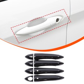 TOYCIDFG Car Exterior Door Handle Grab Cover Trim for Alfa Romeo Giulia Stelvio 2017-2020, Car Decoration Accessories (Black) (with Smart Keyhole)