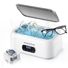 Ultrasonic Jewelry Cleaner, 48kHz Professional Ultrasonic Cleaner Machine with 24oz Large Capacity Tank & 3 Timer Setting, Sonic Cleaner for Eyeglasses, Rings, Earring, Dentures, Retainers