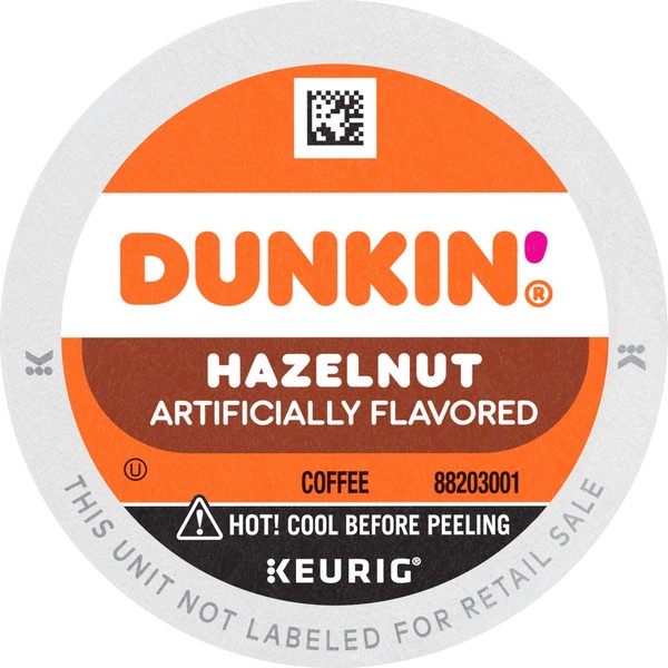 Dunkin' Hazelnut Flavored Coffee, 10 K Cups for Keurig Coffee Makers (Packaging May Vary)