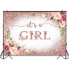 Avezano Rose Gold Baby Shower Backdrop for Girls Party Blush