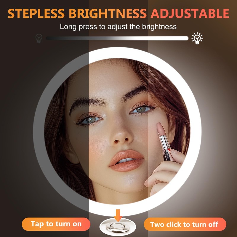 GREENFROM 15X Lighted Makeup Mirror: 9 inch Magnifying Mirror with
