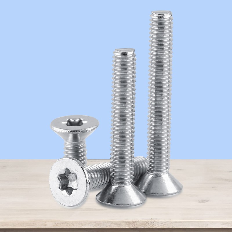 Kadimendium M4 Star Flat Head Screws Stainless Steel Countersunk Machine