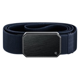 Groove Life Groove Belt OG Black/Abyss Navy - Stretchable Nylon Men's Belt with Magnetic Buckle – Adjustable, Comfortable, Work, and Everyday Wear – Size Large (37-40")