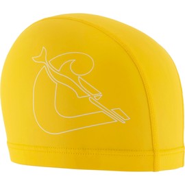 CRESSI Senna Swim Cap Pu Coated Yellow/White - Adult Swimming Cap Made of Soft Fabric with PU Coating, Yellow/White, One Size