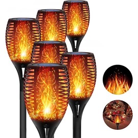 4 Pack Flame Solar Torch Light Waterproof Flickering Dancing Garden Lantern Lamp