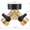 Namvo 2-Way Brass Tap Garden Hose Splitter Y Valve Hose