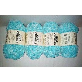 JF- Premier Chenille Soft Yarn (4) Skeins Aqua for Crafts Crochet Knitting