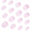 24 Pcs Pink Press on Nails Short Square Nail Tips,YEFIUO