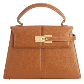 Women's Top-handle Handbags– Vegan Leather Vintage Top Handle Design with Adjustable Strap, Fashion Commuter Crossbody Bag, BROWN, Large