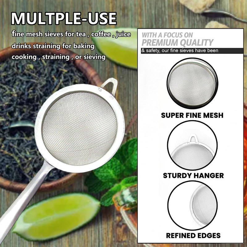 4 Pcs Tea Strainer Fine Mesh Tea Strainers for Loose
