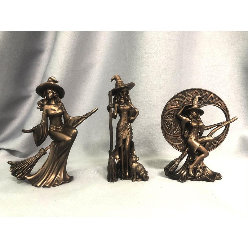 Copper Plated Witch Resin Crafts Home Decor Witch Wizard Resin