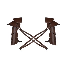 JNGUOSICN Viking Shoulder Armor Medieval Faux Leather Armor Knight Warrior Shoulder Guard Double Pauldron Vintage Knight Shoulder Armor Body Chest Harness Steampunk Shoulder Armor