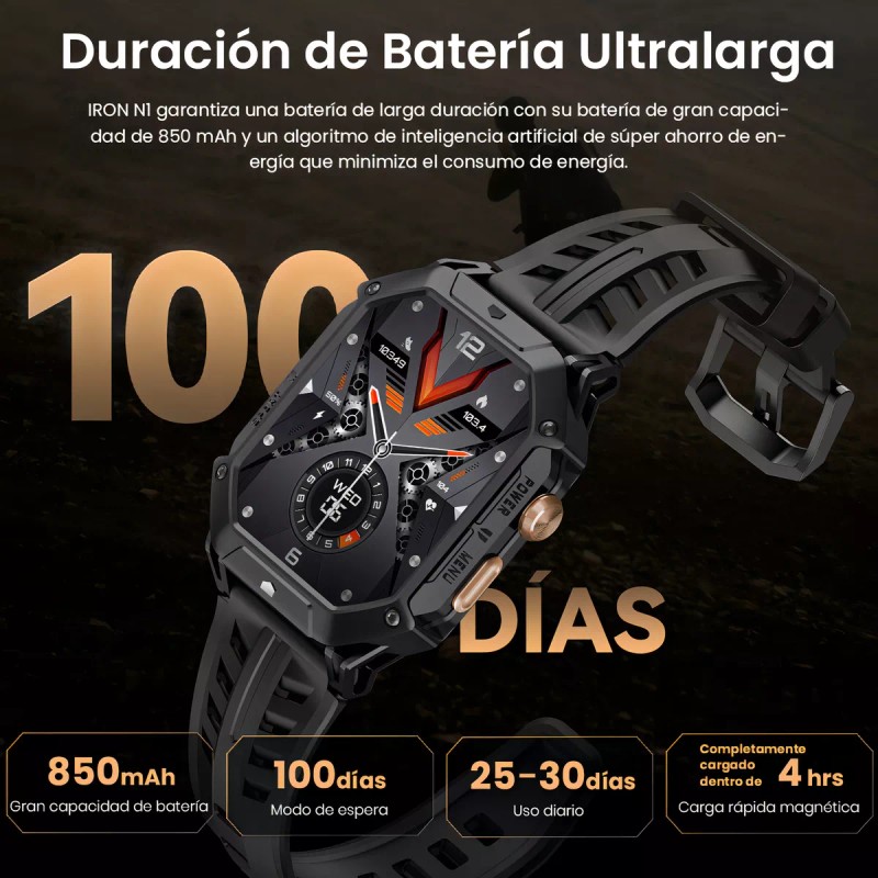 Haylou Iron N1 Smartwatch Pantalla Amoled HD de 2,13'', Llamadas