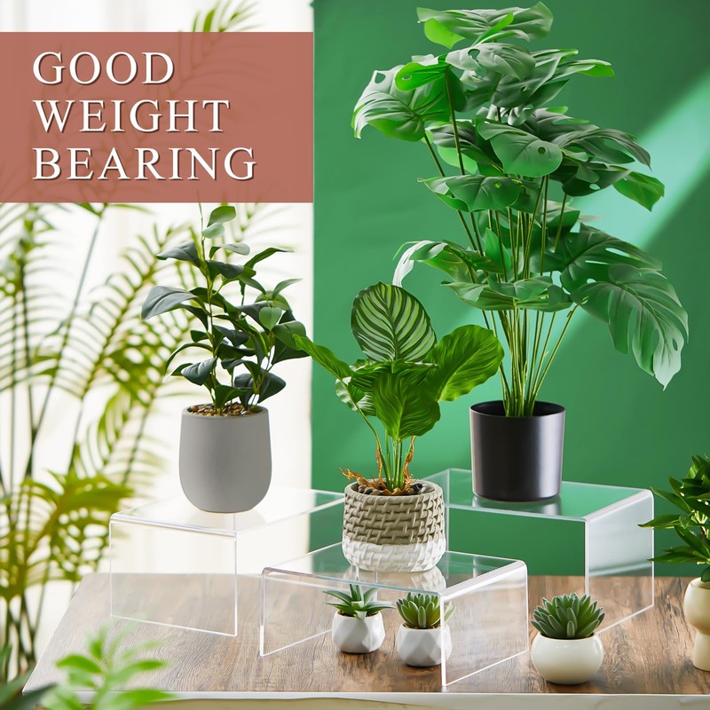 RattanView 3 Pcs Extra Large Acrylic Display Risers 12'' 11''