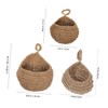 Levemolo 3pcs Wall Hanging Teardrop Baskets Rustic Vegetable and Fruit