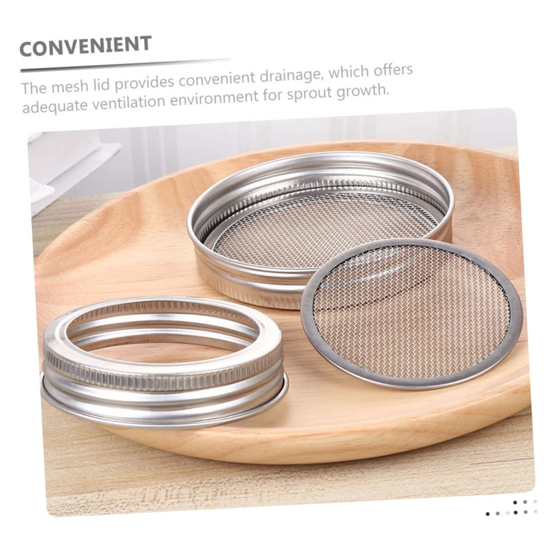 SUPVOX 4sets Mason Jar Sprouting Lid Kit Mesh Lid for