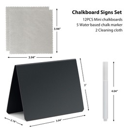 4"x3" Mini Chalkboard Signs Food Labels for Party Buffet Food, 12 Pcs Food Signs Tags for Display, Reusable Tabletop Small Message Chalk Board Signs for Tables Place Cards Wedding Bakery Birthday