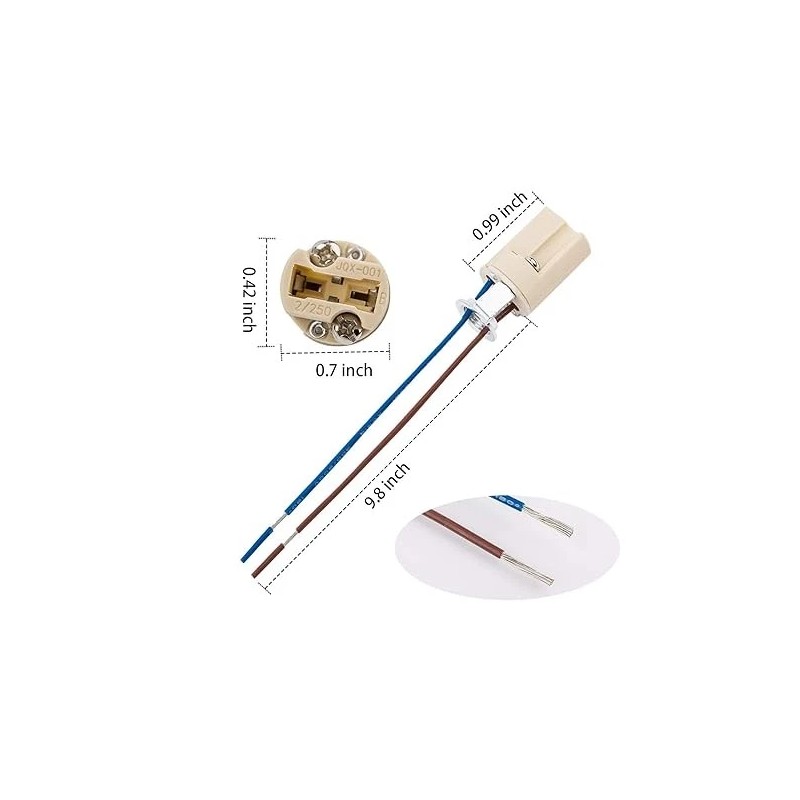 NoBrand G9 Light Bulb Socket Ceramic Lamp Base Holder Connector