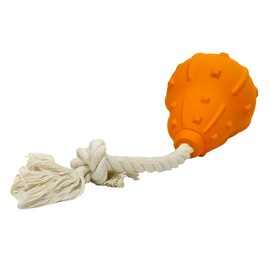 VIMIGOO Dog Chew Toys for Aggressive Chewers Large Dogs,Natural Rubber Indestructible Dog Toys,Tough Chew Toy for Medium Large Dogs, Dog Bubber Pumpkin Toy with Rope