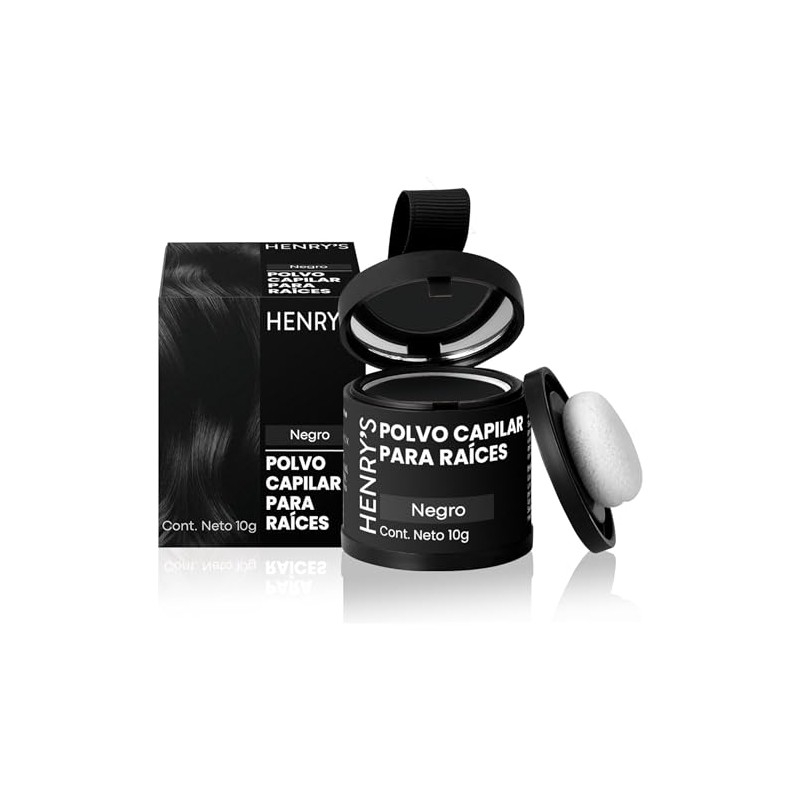 Henrys Polvo para Retocar Raíces Negro 10g, Define Línea del