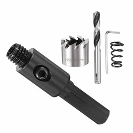 CoCud Hole Saw Kit, 9/16"(14mm) Cutting Diameter Hole Cutter, 4241 High Speed Steel - for Soft Metal, Wood, Copper, Aluminum, Plastic, Plasterboard, PVC Boards. Silver