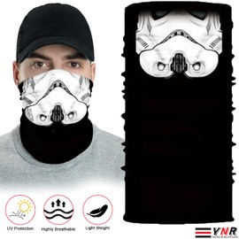 Motorcycle Face Mask, Snood Scarf, Motorbike Facemask Biker Ski Skiing Face Protection Dust Wind Tube Headwear Balaclava Neck Gaiter (Black Star)