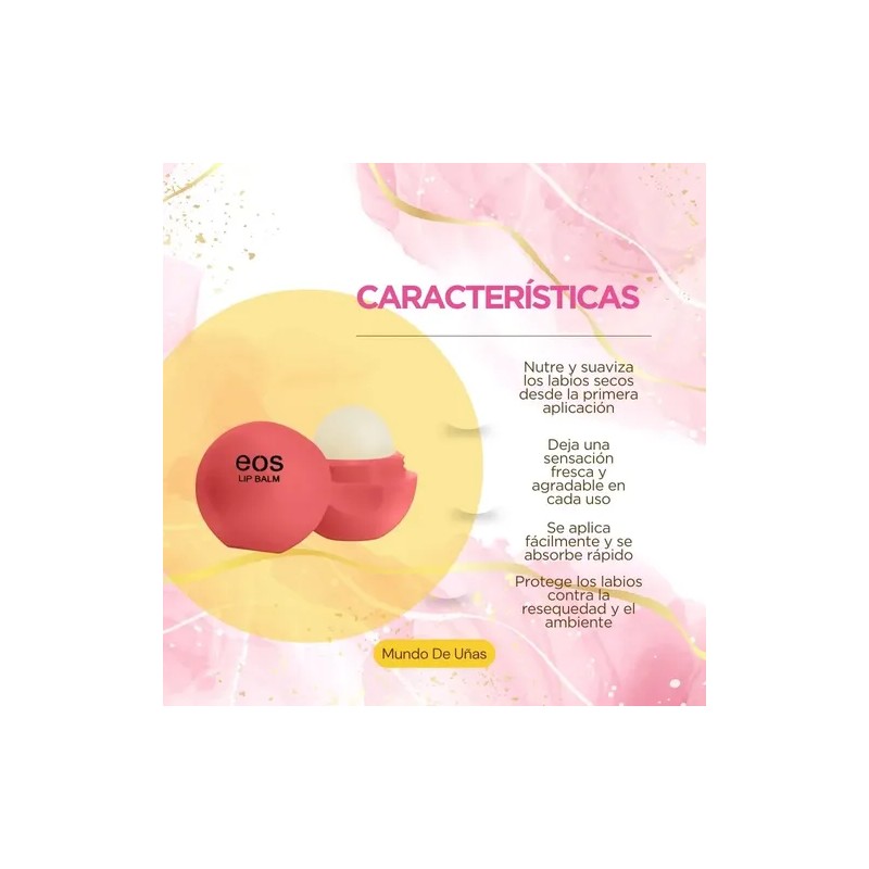Eos Balsamo Labial 100 Natural Esfera 15g Lip Sweet Orange