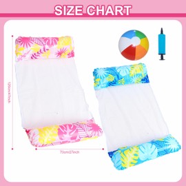 2 Pack Pool Float Wasser Hängematte für Erwachsene, Aufblasbare Hängematte für Schwimmbad Float, 4-in-1 Mehrzweck-aufblasbare Hängematte Bett Floß Liege Schwimmer Liege mit einer manuellen Luftpumpe