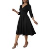 Nmoder Women's Wrap Dress Cocktail Church Wedding Midi Dress A-Line
