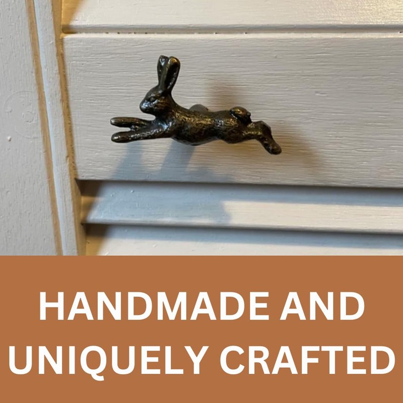 Antique Brass Animal Inspired Rabbit Design Knobs - Iron Drawer,