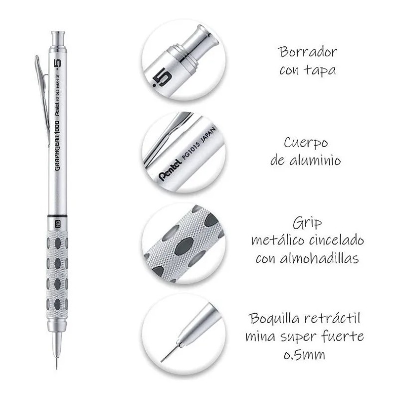 Portaminas/lapicero Pentel Graphgear 1000 0.5 Dibujo Tecnico