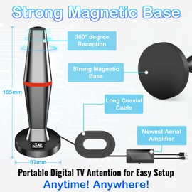 2025 TV Aerial,Indoor TV Aerial for Smart TV with Signal Booster 560+ Miles Range Long Range Amplified HD TV Antenna Support 4K 1080P HD Local Channels - 10FT HD Cable