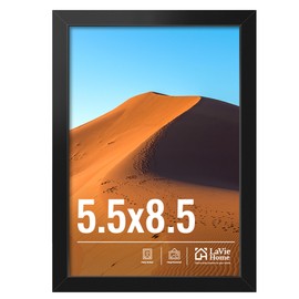 LaVie Home 5.5x8.5 Picture Frame for Wall Display, 5.5x8.5 Black Picture Frame with HD Plexiglas, 5.5 x 8.5 Frame 1 Pack, Display Frame for Vertical or Horizontal, Classic Collection