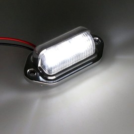 4 Pack Xenon White LED License Plate Light For Truck SUV Trailer RV Boat as Step Courtesy Light, Dome/Cargo Lights/Under Hood Light 12V-24V Waterproof Lamp for Fishing Pontoon Kayak Yacht Sailboat