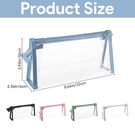 Jeqqinuz 5PCS Clear Pencil Pouch with Zipper, Transparent Pencil Pouch, Clear Makeup Bags Cosmetic Bag Pen Case for Office Travel, Multi function Stationery Toiletries Organizer for Adults Teen