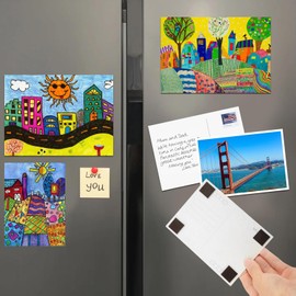 Thin Magnetic Tape Strip,Pre Cut Magnet Squares with Self Adhesive(288 PCS 3/4" x 3/4"),Sticky Magnets for Photos,Peel and Stick ONLY for Cards/Picture/Paper (20mil Magnet)