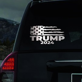 Trump 2024 Stickers, Pack of 2, Trump Make US Proud Again, take America Back Trump Flag, Trump Bumper Stickers, Trump Merchandise Decals for Cars, Laptops, Windows(Reflective Vinyl, 10 x 5)