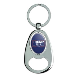 GRAPHICS & MORE Trump 2024 Keychain Chrome Metal Spinning Oval Bottle Opener