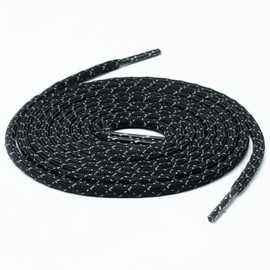Teeoff Round Athletic Shoelaces Reflective Shoe Laces for Sneakers (47.2", Black)