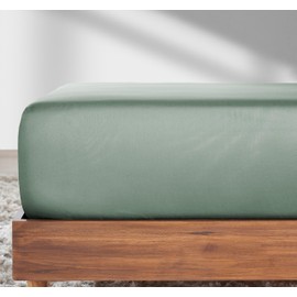 California Design Den King Fitted Sheet Only Deep Pocket, 1 Pc 100% Cotton Mattress Fitted Sheet, No Pop-Off Elastic, Durable Sateen Weave, Soft King Bed Fitted Sheet (Sage Green)