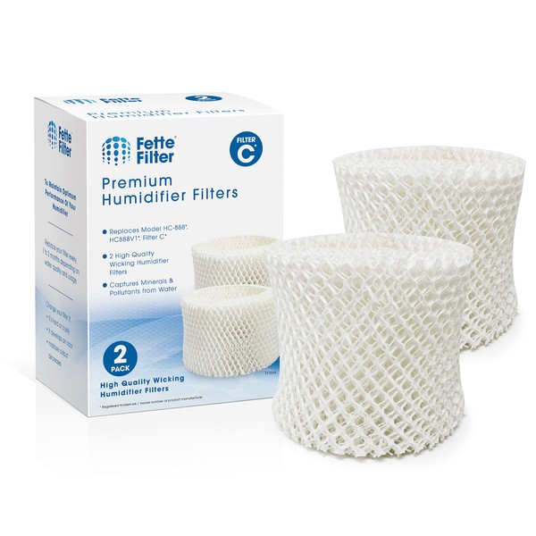 Fette Filter - Humidifier Wicking Filters Compatible with HW HC-888, HC-888N, Filter C. (Pack of 2)