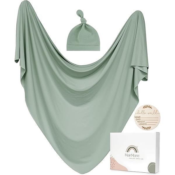Baby Swaddle Receiving Blankets with Matching Beanie Set Newborn Nursery