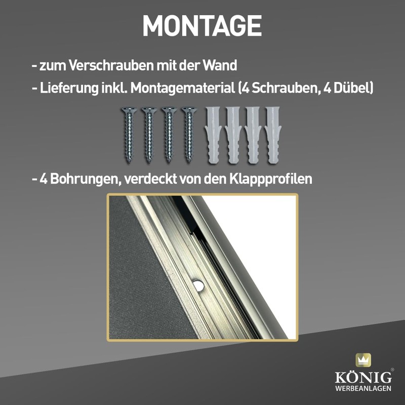 Poster Frame DIN A4, Rounded Corners, 25 mm Aluminium Profile,