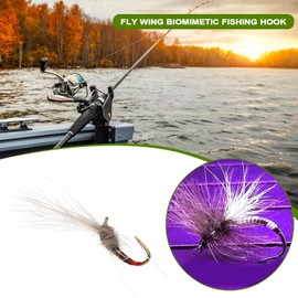 SG Store 6-Piece Fishing Set with Shuttlecock and Yellow Owl, Fly Fishing, Fly Hooks, Fly Fishing Lure for Fly Fishing, Bass, Sunbass, Trout, Salmon (No. 12 No. 14 No. 16)