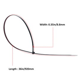 NORJIN 50 Pcs Extra Long Zip Ties 36 Inch, Heavy Duty Cable Ties with 200 Pounds Tensile Strength, Self-Locking UV Resistant Nylon Tie Wraps for Outdoor Use