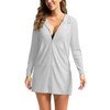 Women's UPF 50+ Swim Cover Up Sun Protection Hoodie Long Jacket SPF Lightweight Beach Cover Ups for Women(Light Grey,S)
