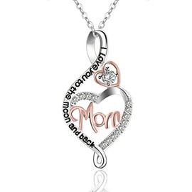 Mothers Birthday Gifts for Mom Love Heart Pendant Necklace for Women I Love You Mom Gifts Necklace for Women, Mothers Mom Christmas Xmas Gifts Necklace from Daughter