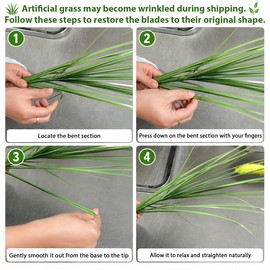10 PCS Artificial Wheat Grass Plants, 14.6 Inch Faux Shrubs Wheat Grass Greenery Stems with Realistic Look, Fake Tall Grasss for Indoor Outdoor Decor, Artificial Plants for Home Office Garden, Large