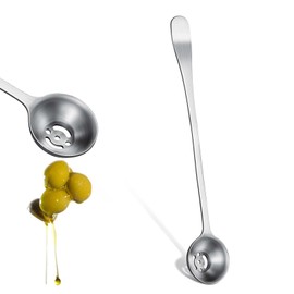 Olive Spoon Stainless Steel Pickle Spoon with Drain Hole Slotted Spoon Cooking Spoons Jar Serving Tools for Olive Pickle Onion Cherry Jar