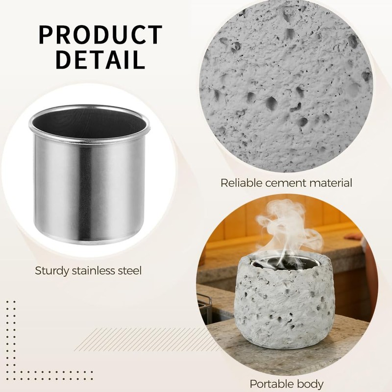 Sauna Aromatherapy Stone Cup with 2 Unique steam Hats, Round